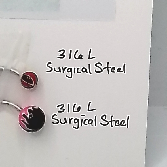 🩷Belly Button Ring Pink & Black Fire - Picture 4 of 4